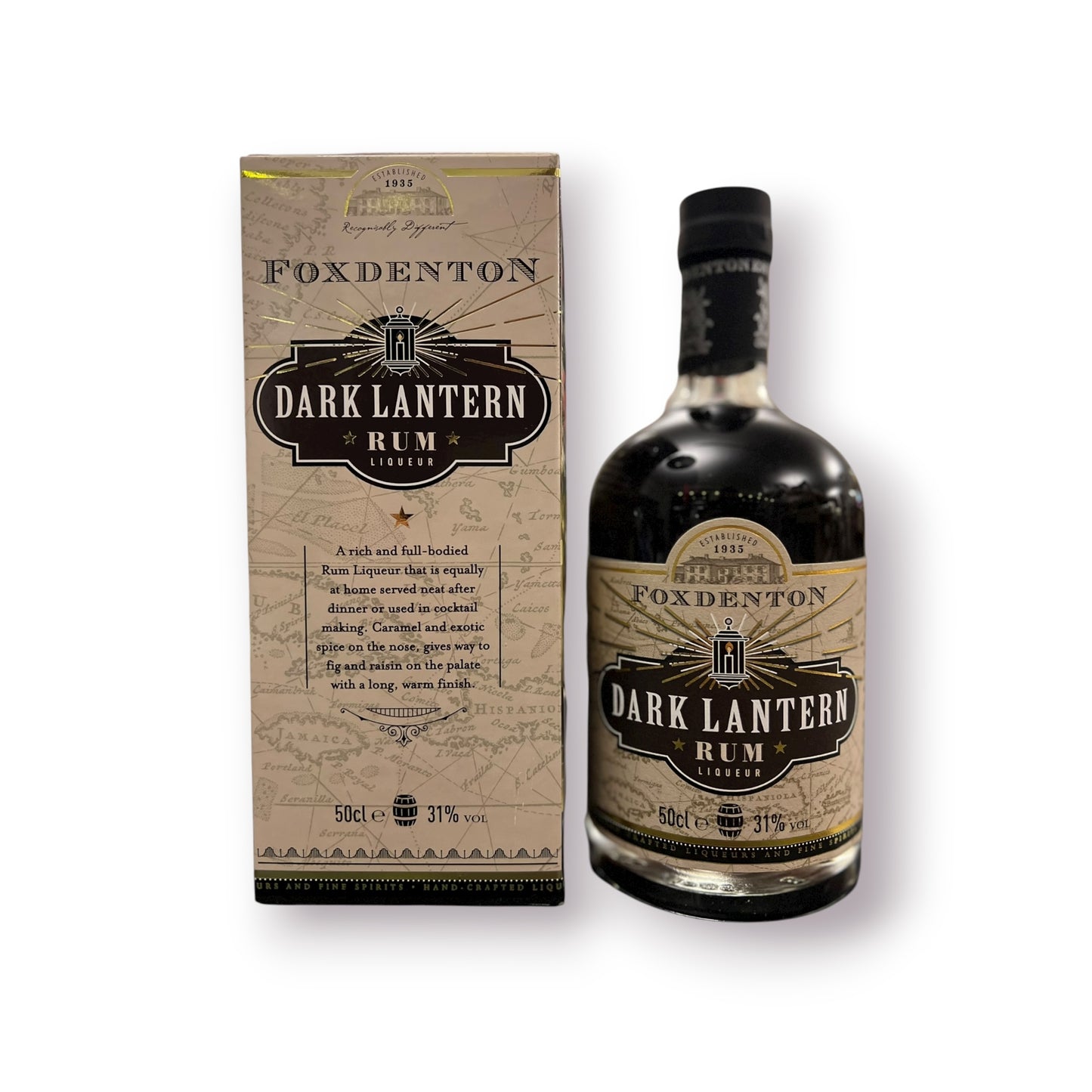 FOXDENTON DARK LANTERN RUM LIQUEUR ROMLIKØR ENGLAND 50 CL 31%